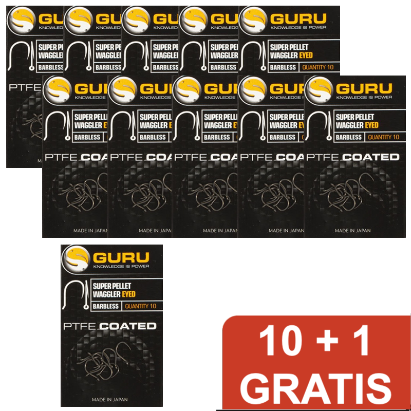 SUPER PELLET WAGGLER EYED BARBLESS - 10 + 1 GRATIS 🎁 Pakket Deal