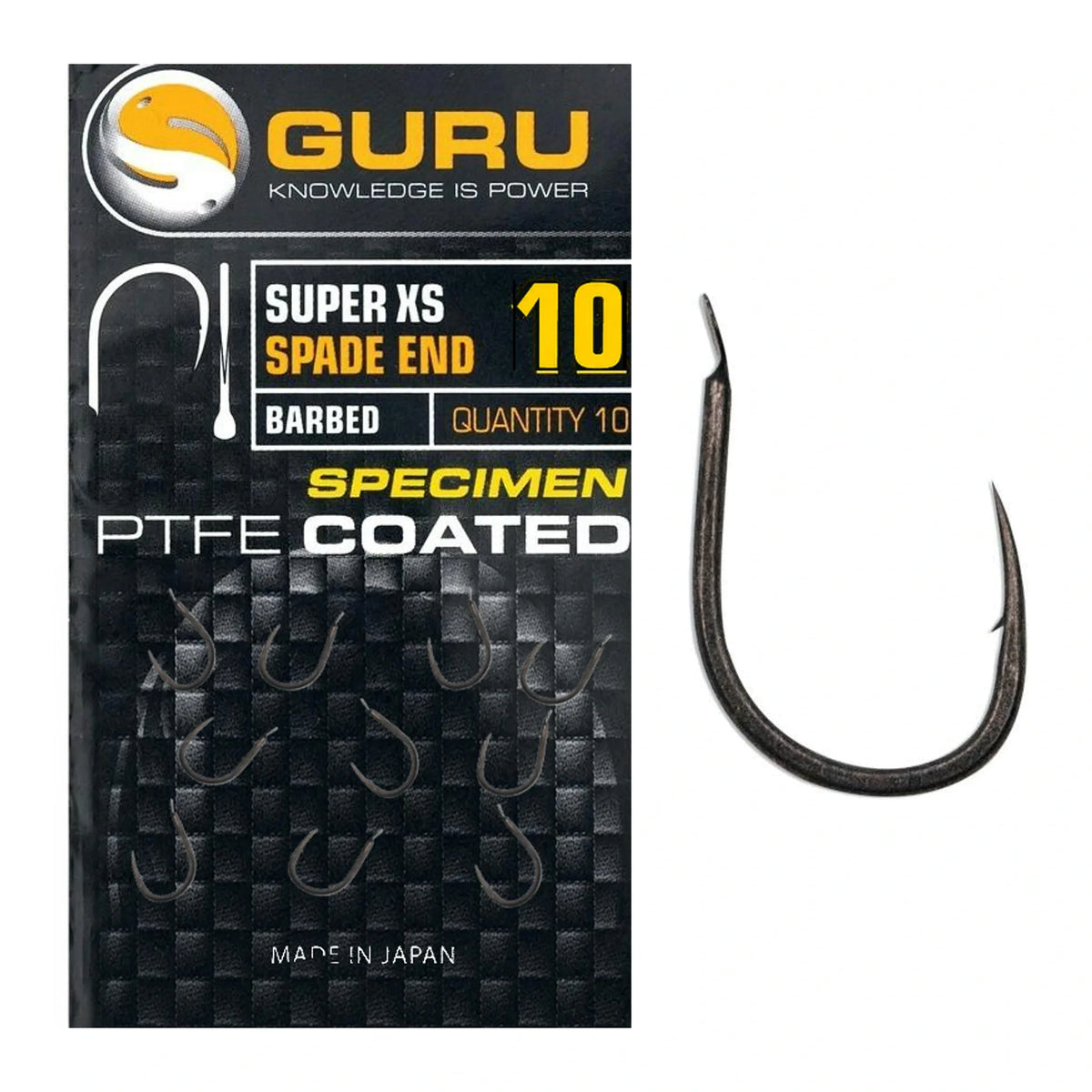 Guru Super XS Spade Barbed maat 10 met verpakking en losse haak