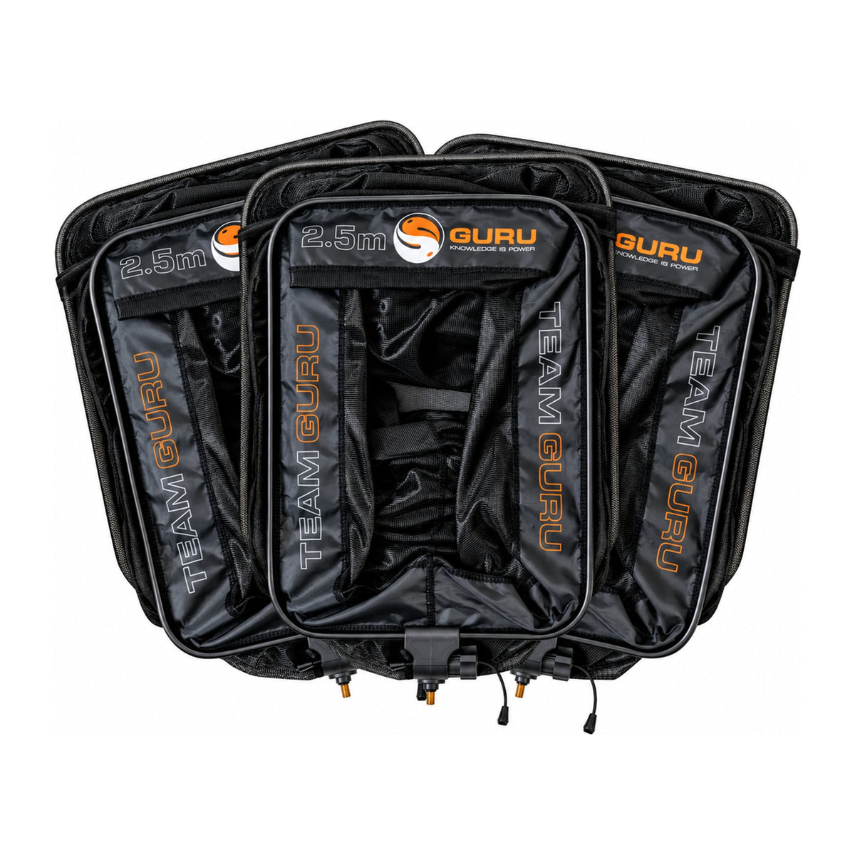 Team Guru 2,5 m Keepnet Triple Pack, drie opgevouwen leefnetten met bevestigingen