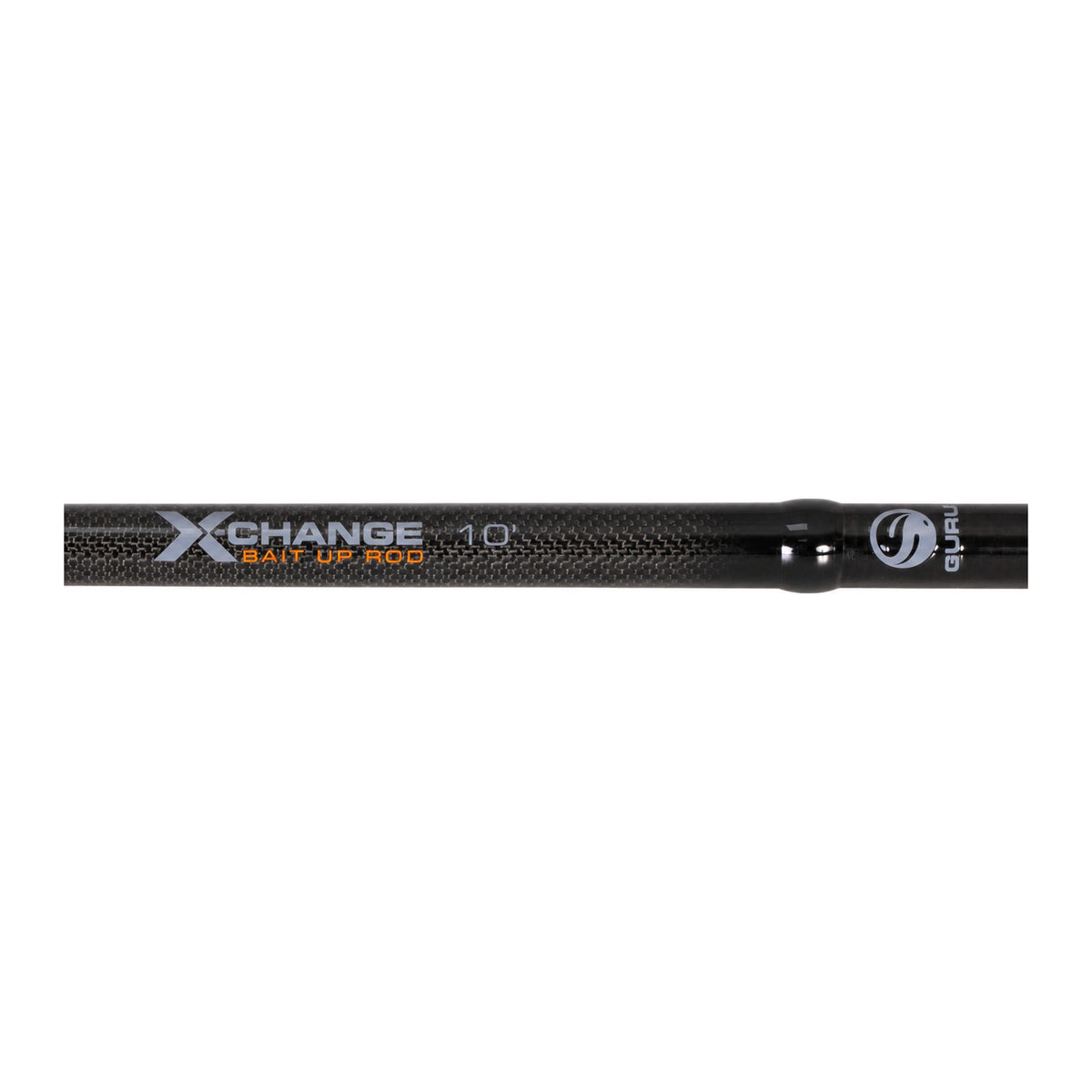 Guru X-Change Bait Up 10ft GRD256-G, horizontale close-up van echte modelopdruk en Guru-branding