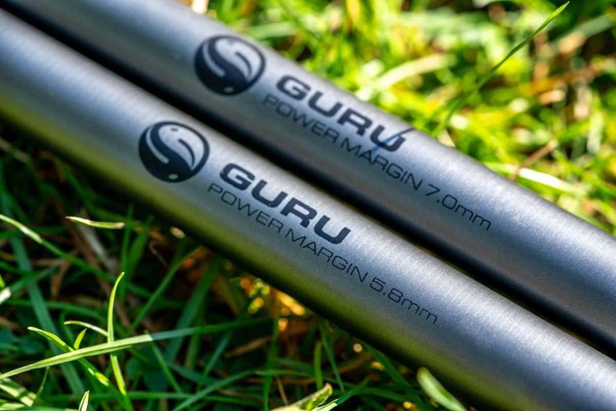 Guru Power Margin topsets met zichtbare 5,8 mm- en 7,0 mm-opdruk naast elkaar