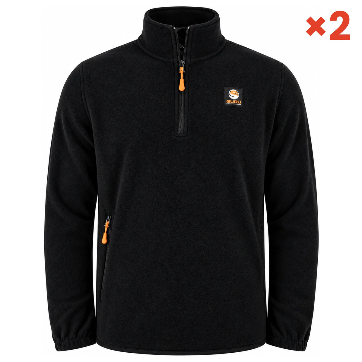 Zip Fleece Black – 2-pack