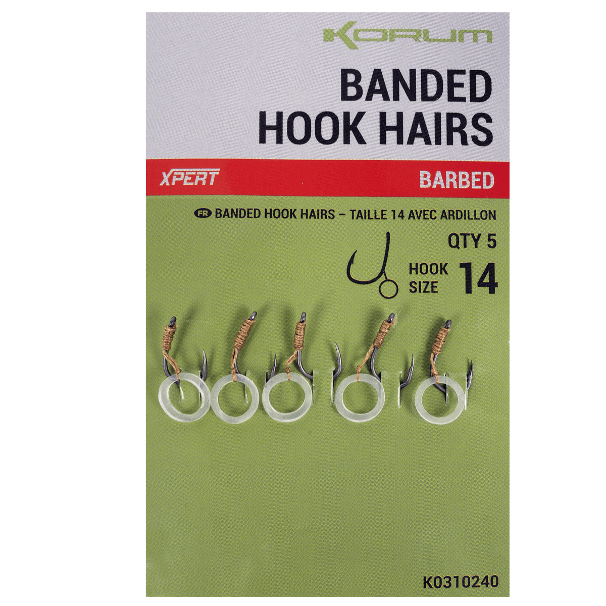 Korum banded hook hairs