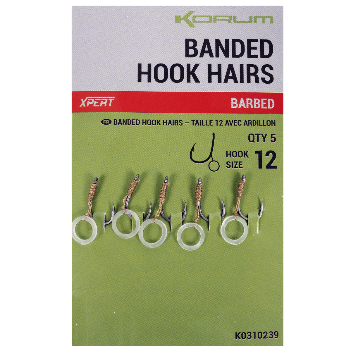 Korum banded hook hairs