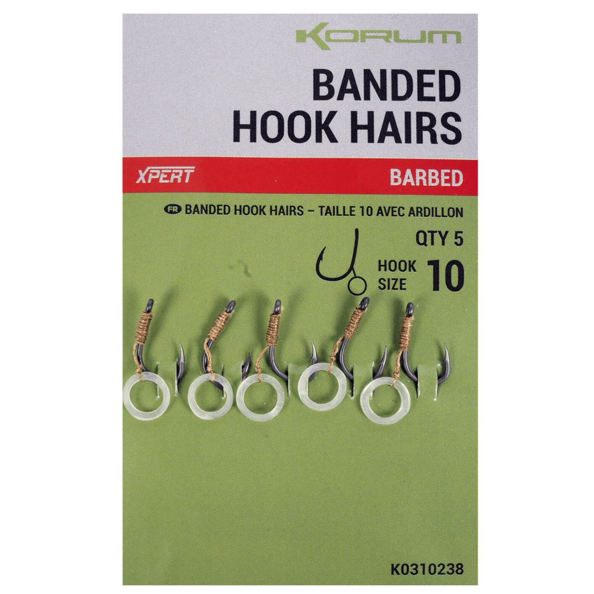 Korum banded hook hairs
