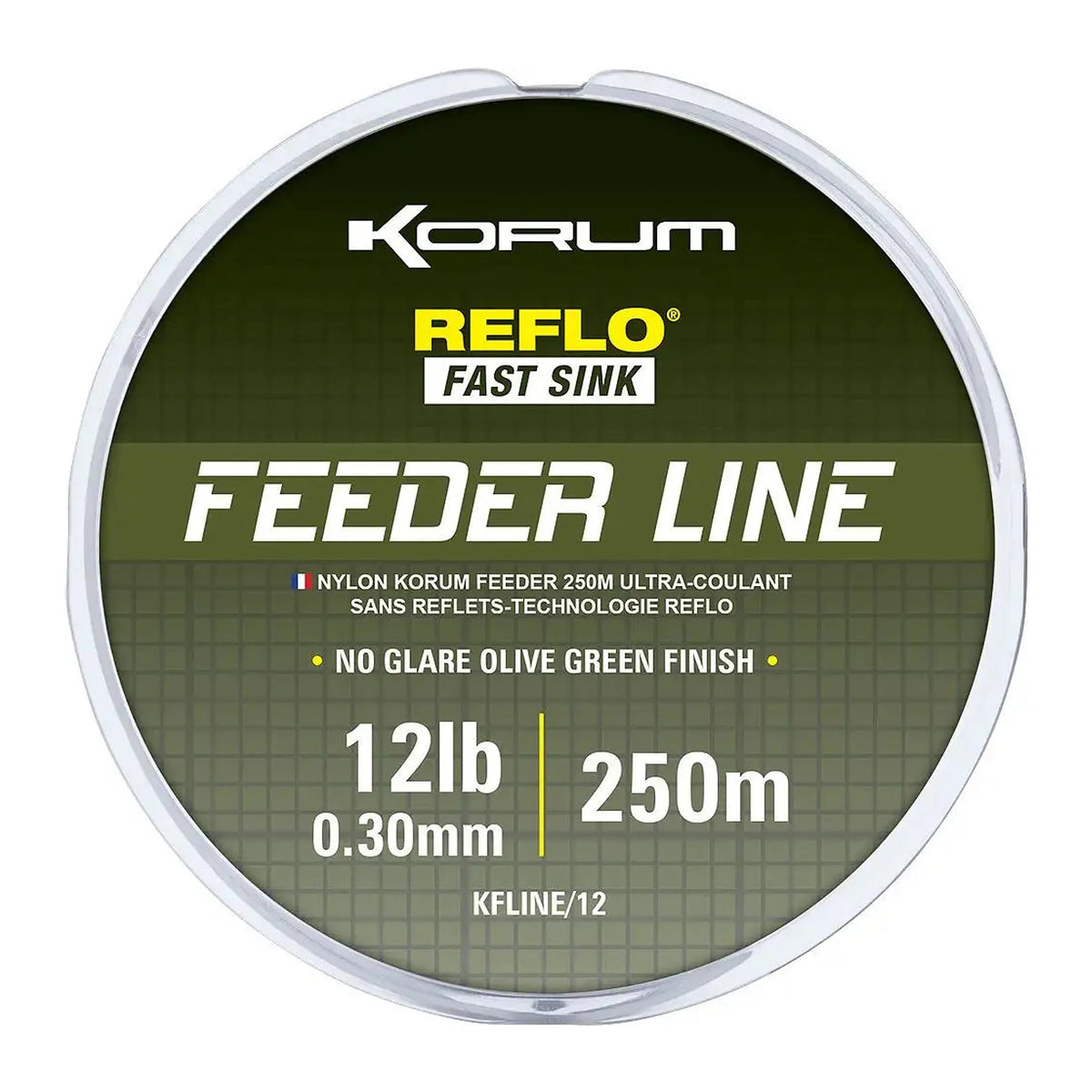 Korum Feeder Line 250 m nylon feederlijn, 0,30 mm, 12 lb, 5,4 kg