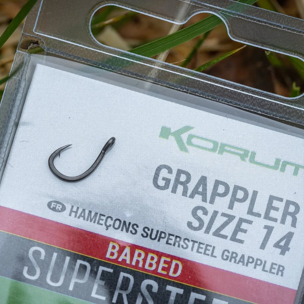 korum grappler hooks barbed barbeel haak