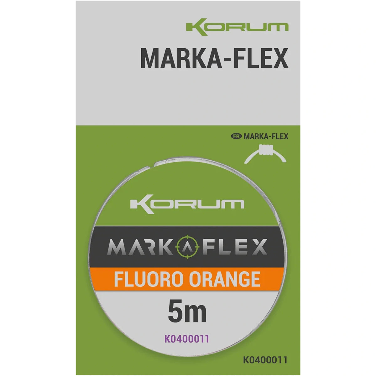 Korum Marka-Flex Fluoro Orange 5m – verpakking met ronde spoel markeerelastiek