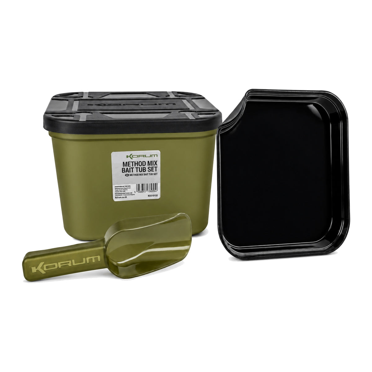 Korum Method Mix Bait Tub Set K0310192 met gesloten aasbak, losse binnentray en voerschep