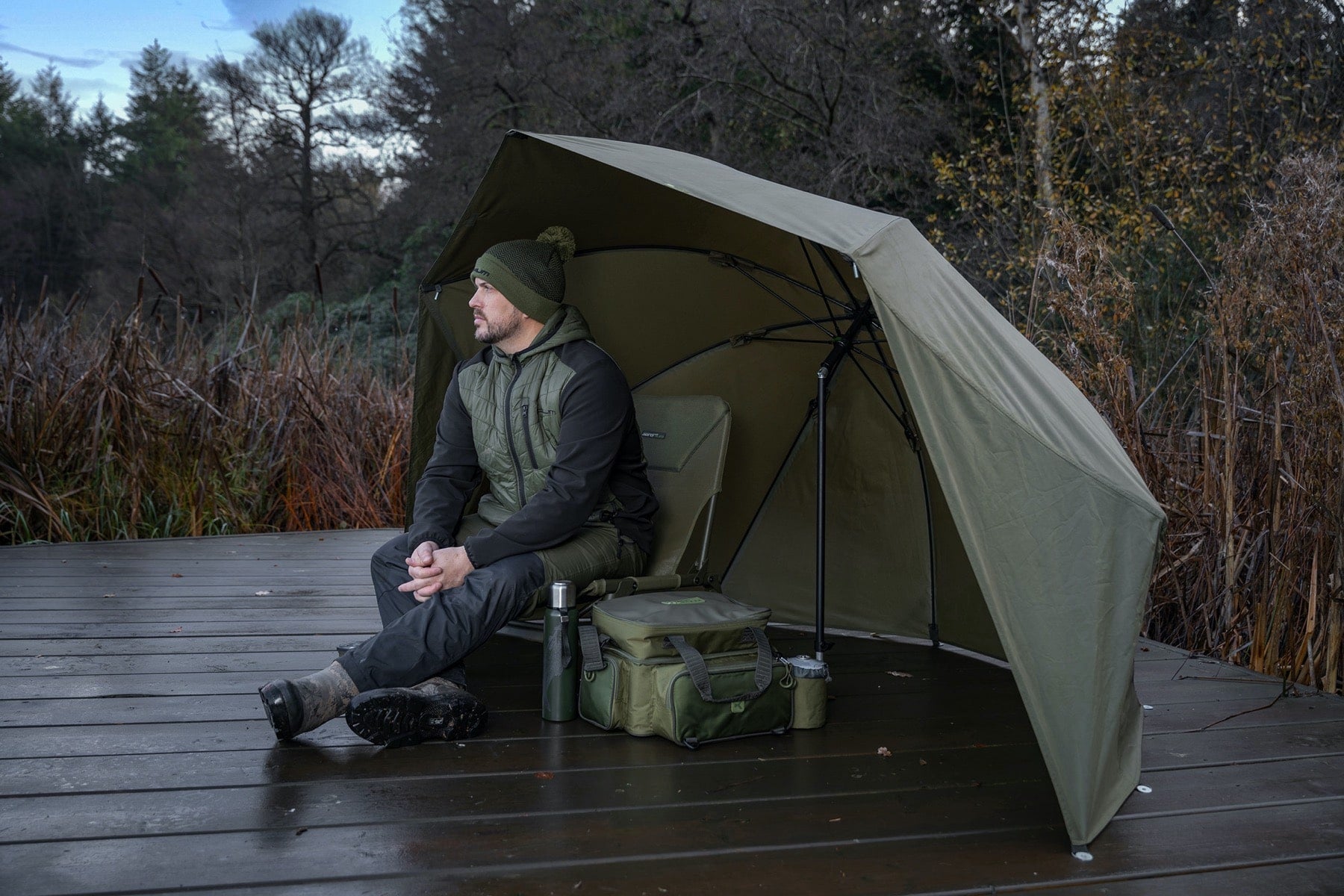 korum progress graphite brolly shelter paraplu K0370008