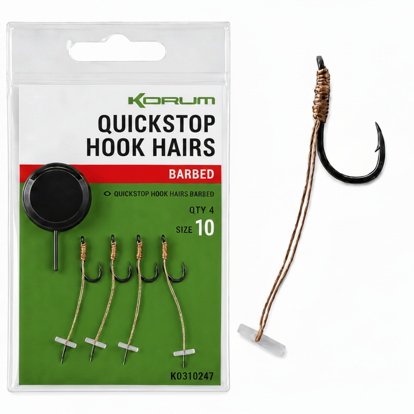 korum-quickstop-hook-hairs-Barbed-size-10