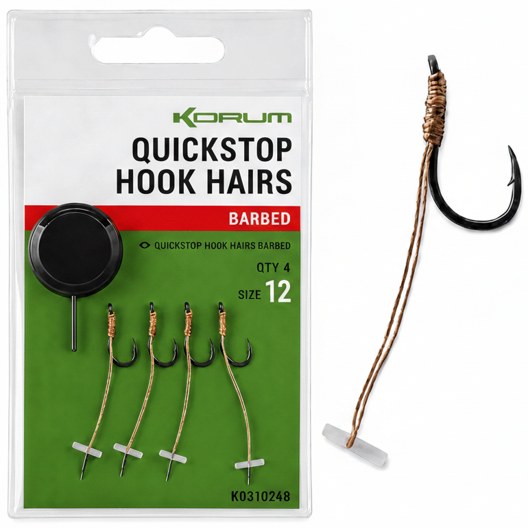 korum-quickstop-hook-hairs-Barbed-size-12