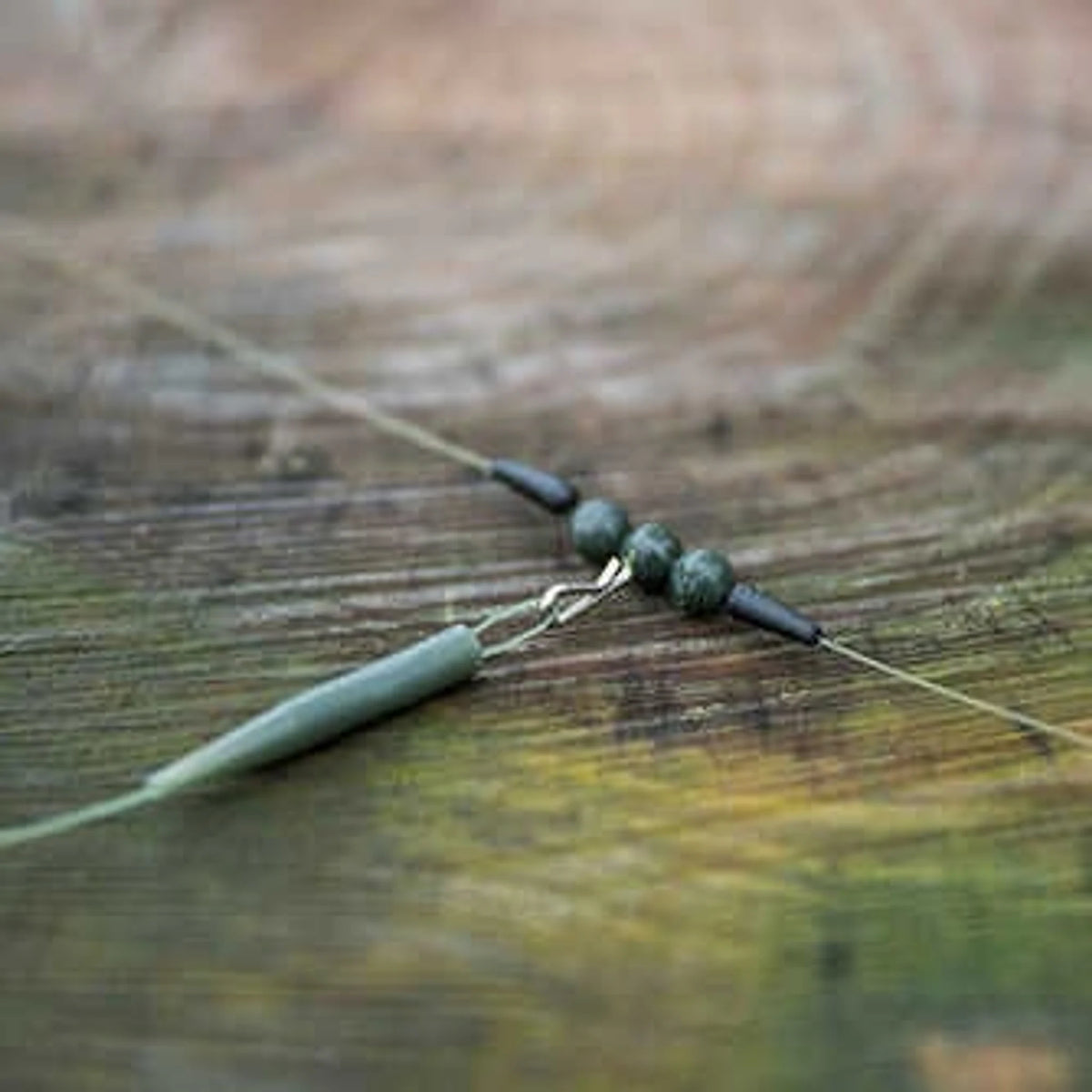 Korum Ready Heli Kit gemonteerd op hoofdlijn met anti-tangle sleeve