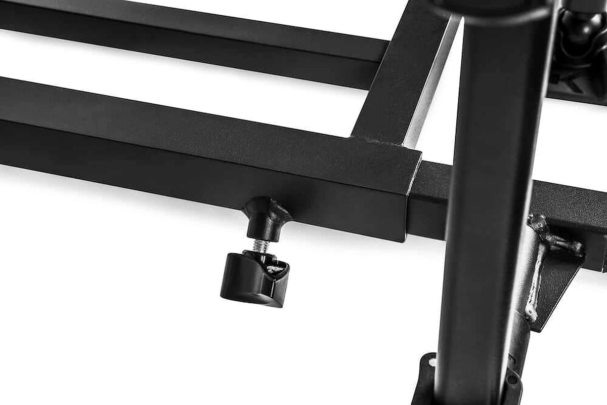 Draaiknop en uitschuifbare dwarsbalk van het Korum S23 Accessory Chair Footplate