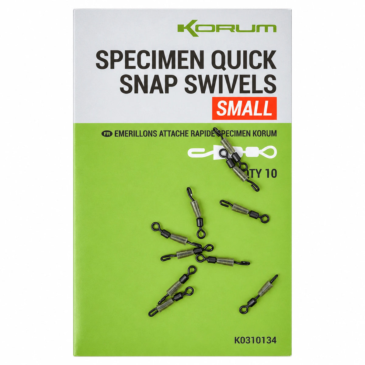 Korum Specimen Quick Snap Swivels Small K0310134 – verpakking