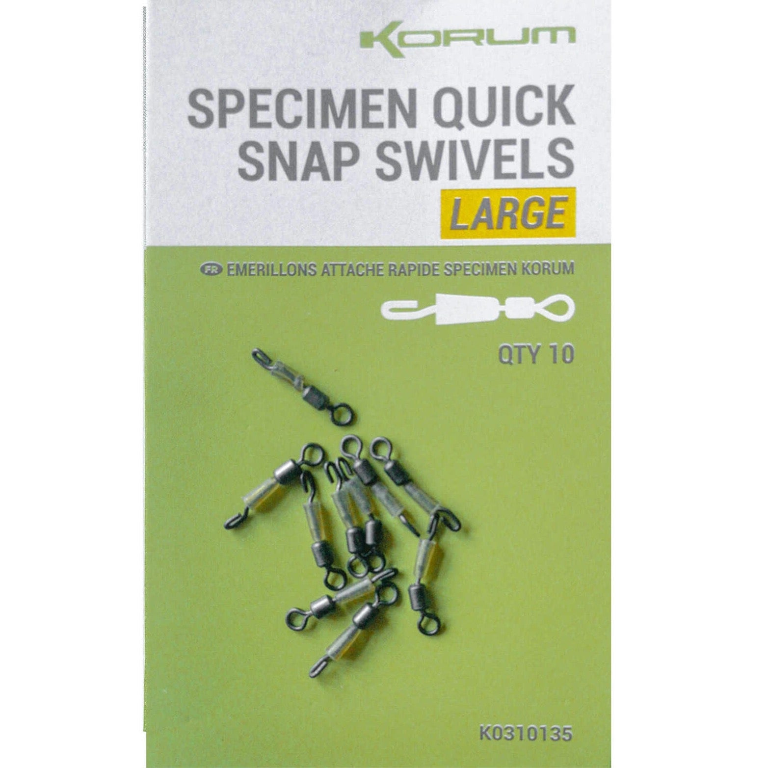 Korum specimen quick snap swivels large