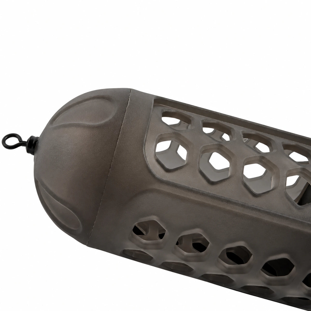 Korum Window Combi Feeder – macrodetail van koepel en korfopeningen