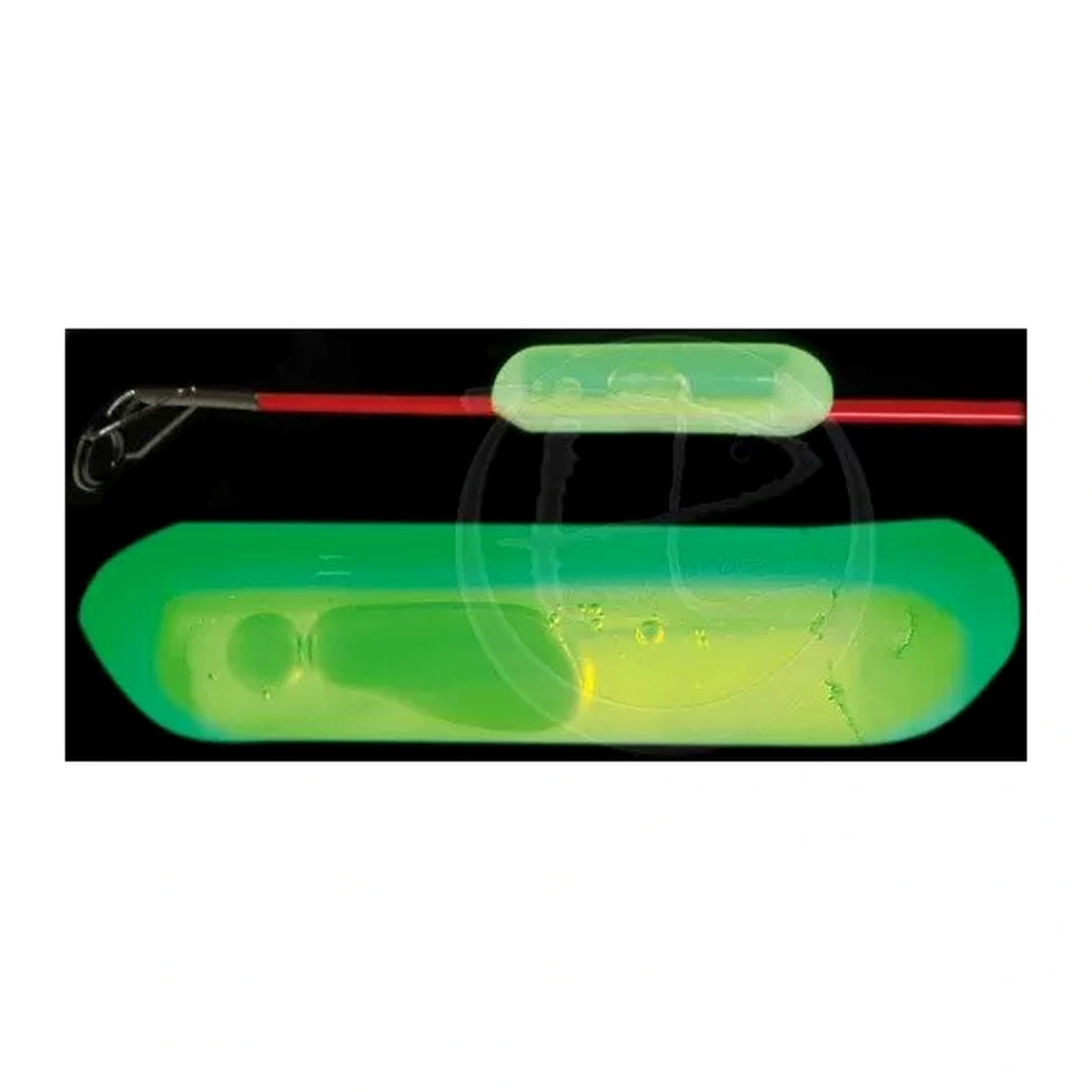 Lineaeffe Nightlight for Tip – groene lichtantenne met close-up en montage op een rode hengeltop