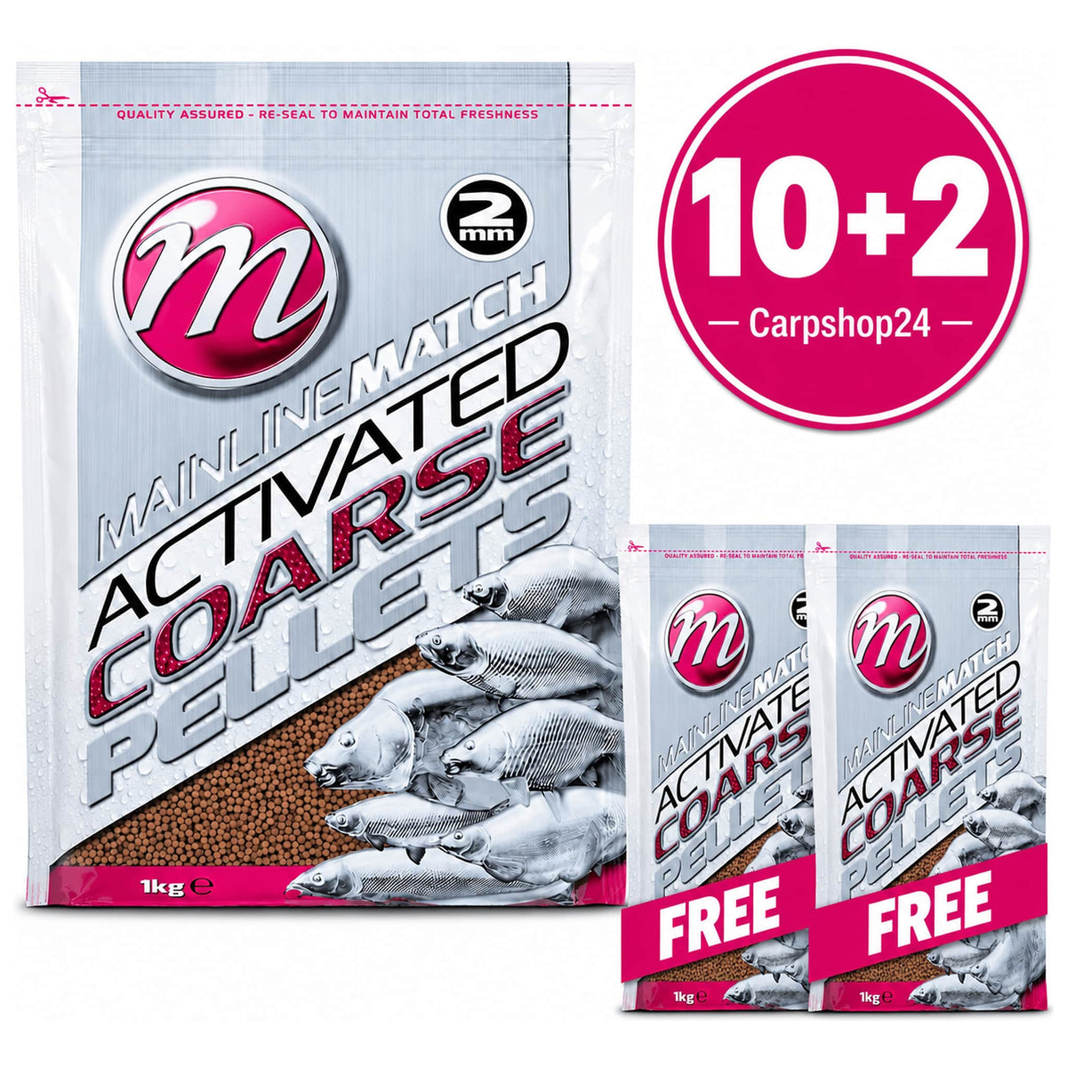 Mainline Match Activated Coarse Pellets 1 kg pakketdeal 10+2 cover