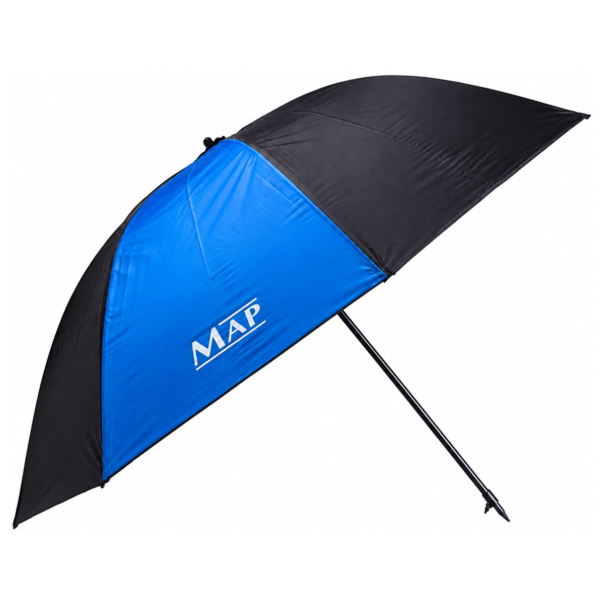 MAP 50 inch Nubrolli Umbrella – blauw-zwarte visparaplu in zijaanzicht