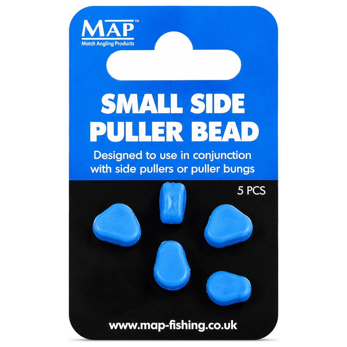 MAP Small Side Puller Beads-verpakking met vijf blauwe trekkralen