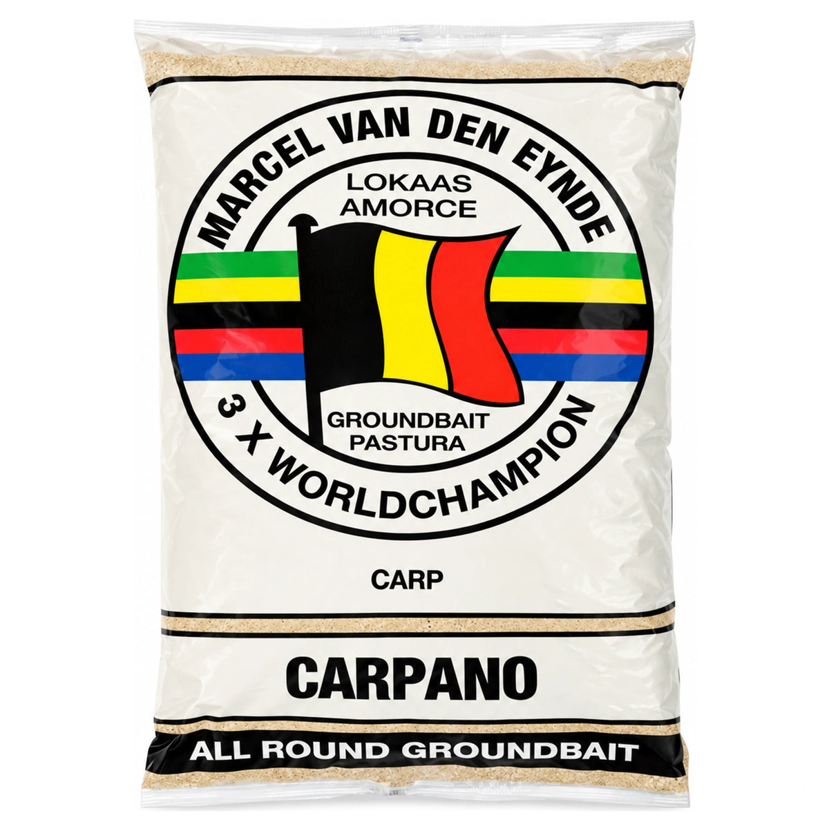 Zak Marcel Van Den Eynde Carpano grondvoer met Belgische vlag en gekleurde strepen
