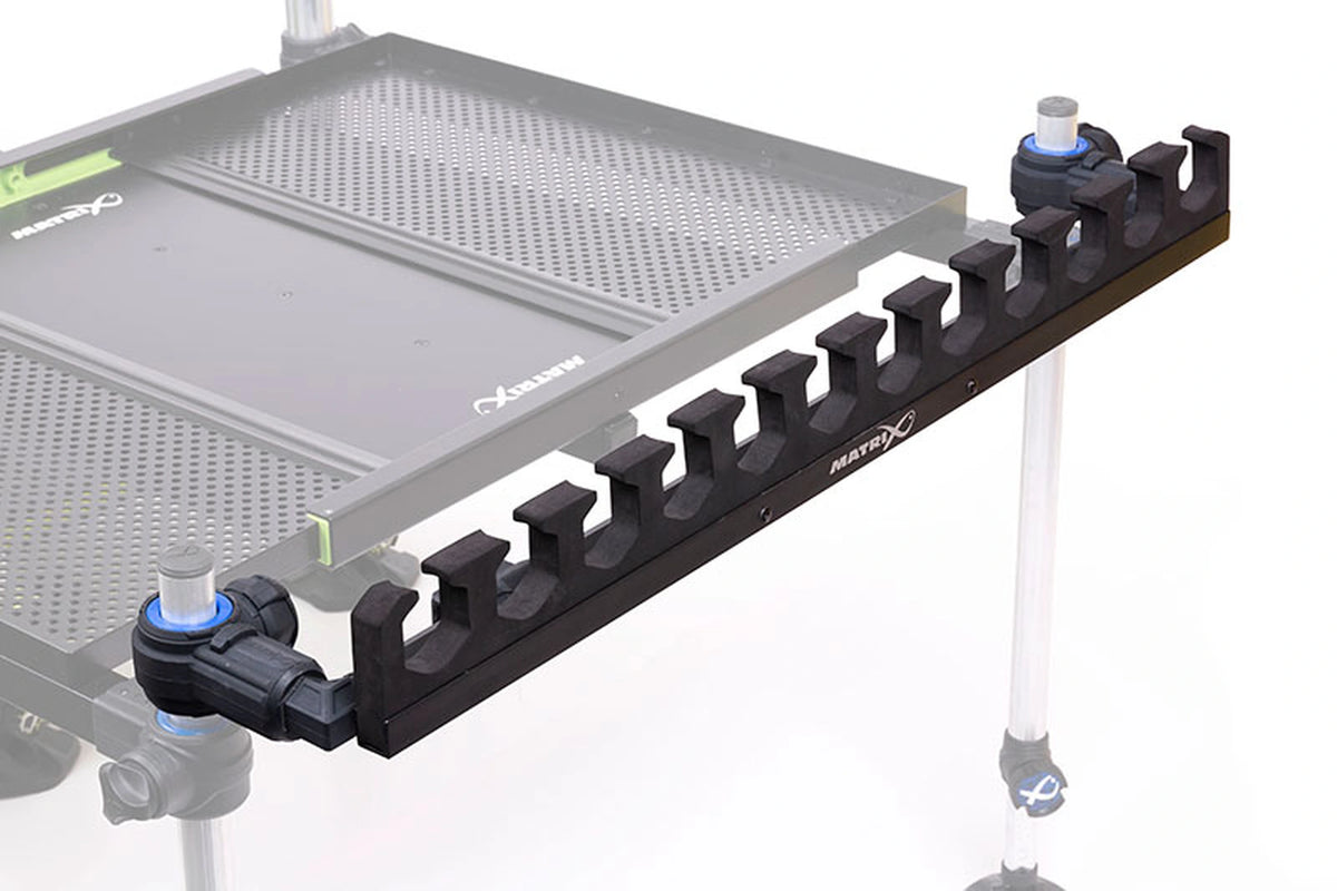 Matrix 3D-R Extending 12 Kit Roost Bar – topsetsteun gemonteerd naast een aastafel