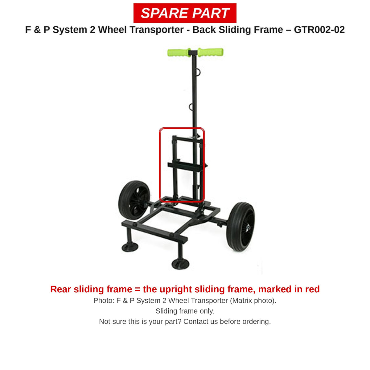 Matrix Achterste schuifframe F & P System 2 Wheel Transporter – GTR002-02