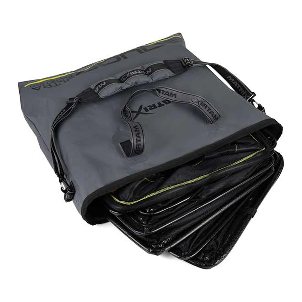 Matrix Aquos PVC Net Bag – open tas gevuld met leefnetten