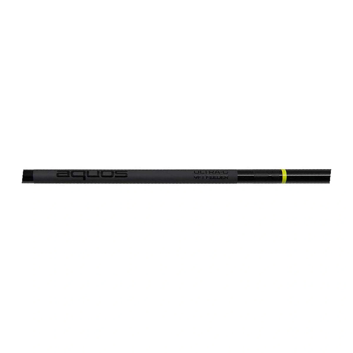 Matrix Aquos Ultra-C 9ft Feeder – brongetrouwe horizontale close-up van de blank met Aquos-logo, modelopdruk en gele ring