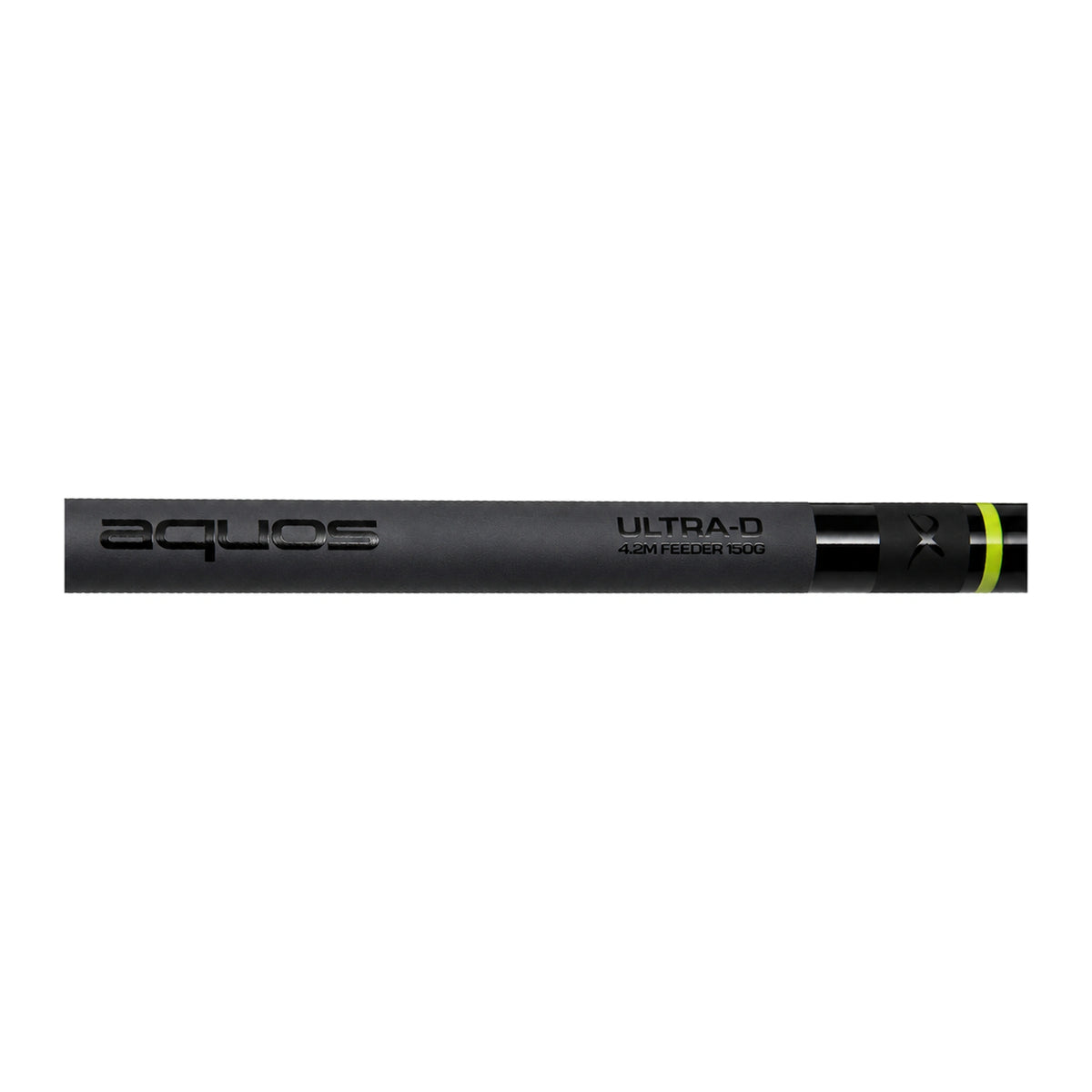 Matrix Aquos Ultra D feederhengel met Aquos-logo, groene ring en de opdruk ULTRA-D 4.2M FEEDER 150G