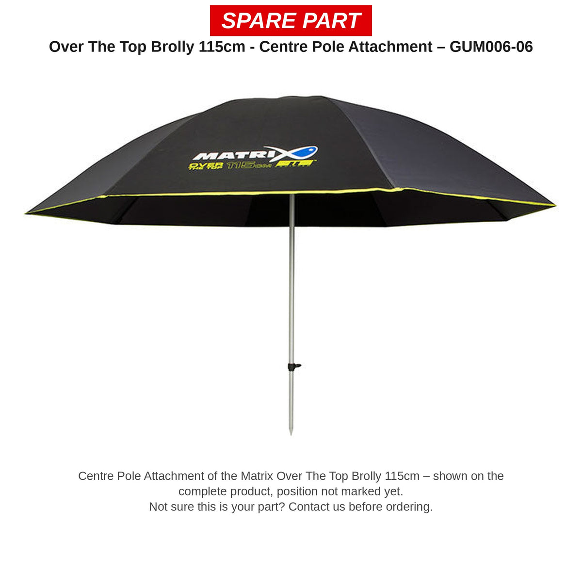 Matrix Bevestiging middenstok Over The Top Brolly 115 cm – GUM006-06