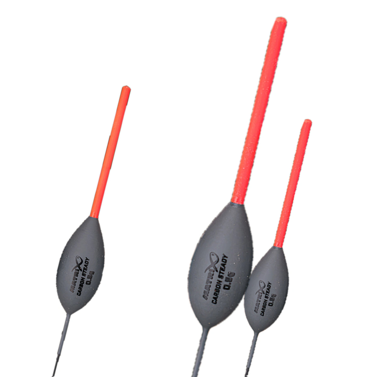 Matrix Carbon Steady-dobbers met 0.50 g centraal, 0.80 g links en 0.50 g rechts