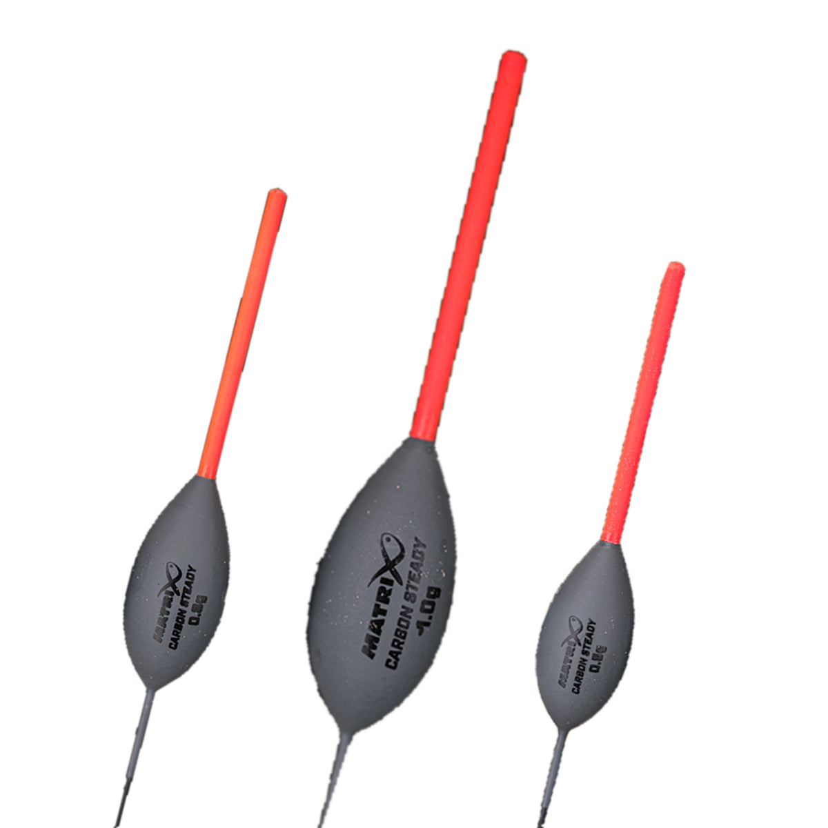 Matrix Carbon Steady-dobbers met 1.00 g centraal, 0.80 g links en 0.50 g rechts