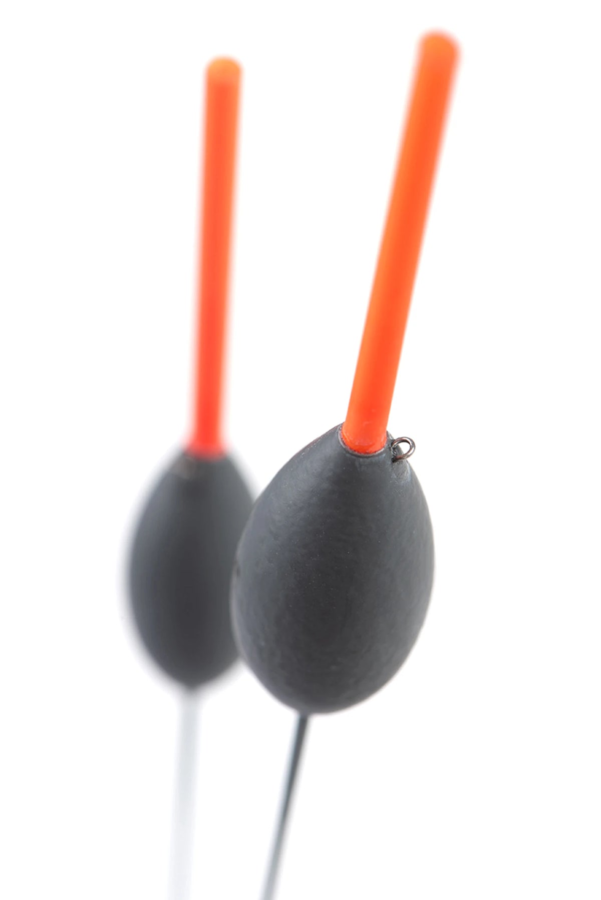 Matrix Carbon Steady-dobbers – detail van twee dobberbodies en de aansluiting van de antenne