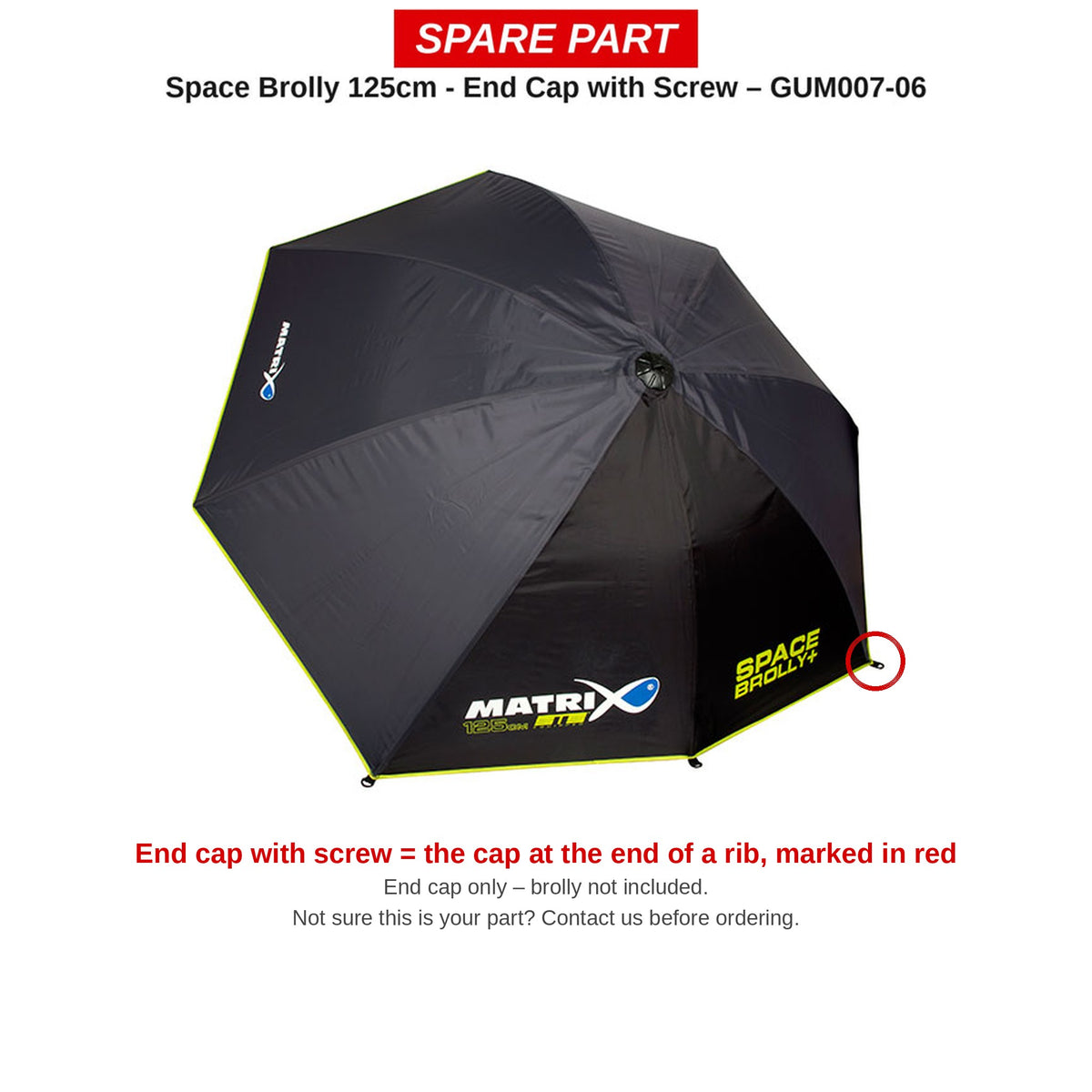 Matrix Eindkap met schroef Space Brolly 125 cm – GUM007-06