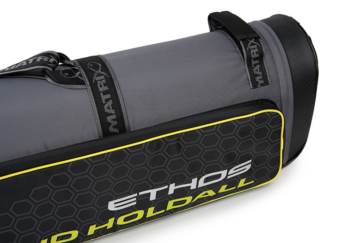 Matrix Ethos Rigid Holdall – Ethos Rigid Holdall-bedrukking en zeshoekmotief op het zwarte buitenvak naast de bodem