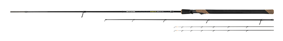 Matrix Ethos XR-C Bomb Rod 9ft – oorspronkelijk totaaloverzicht van de hengeldelen, handgreep en twee losse toppen