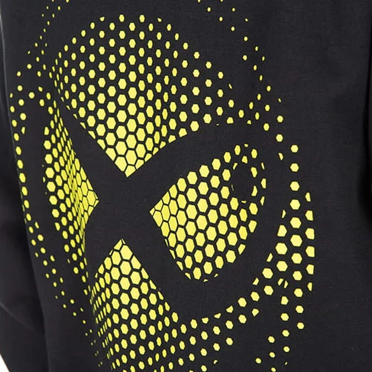 Matrix Fade Logo Hoody Black/Lime – borstlogo close-up