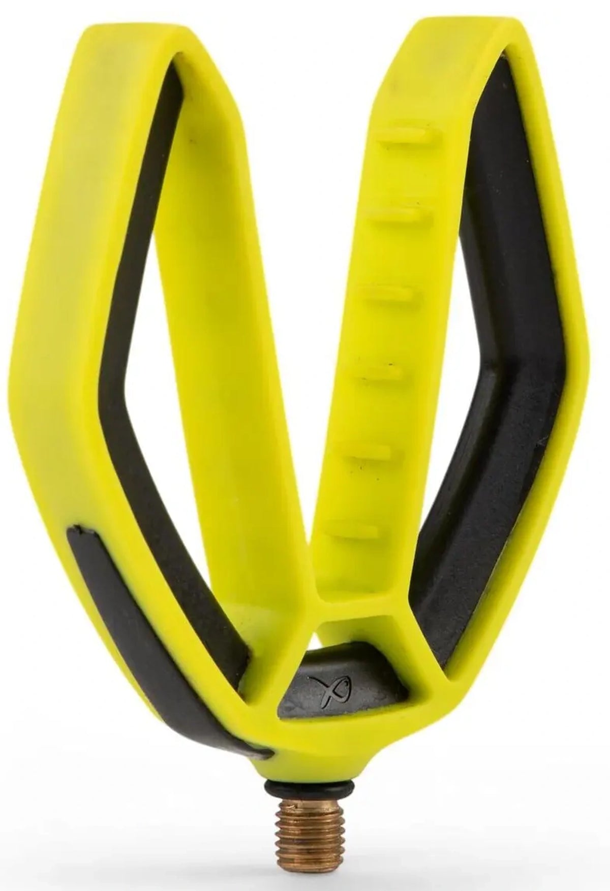 Matrix Flexi Pole Roost – schuin aanzicht van gele steun met zwarte rubberen grip