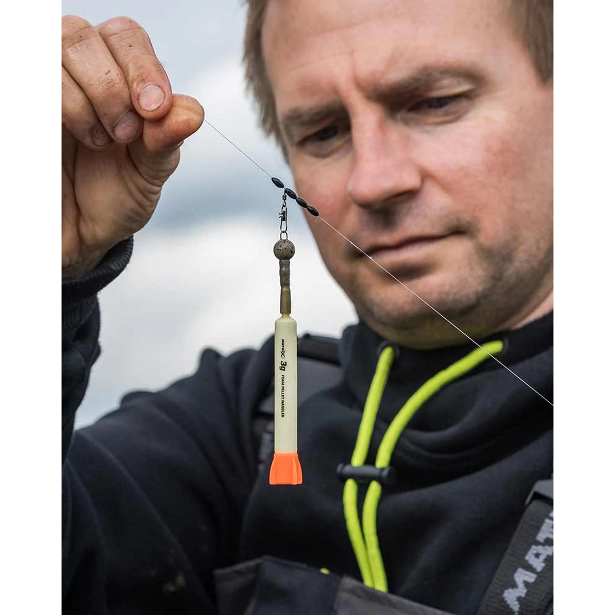 Matrix Foam Pellet Waggler gemonteerd aan de lijn