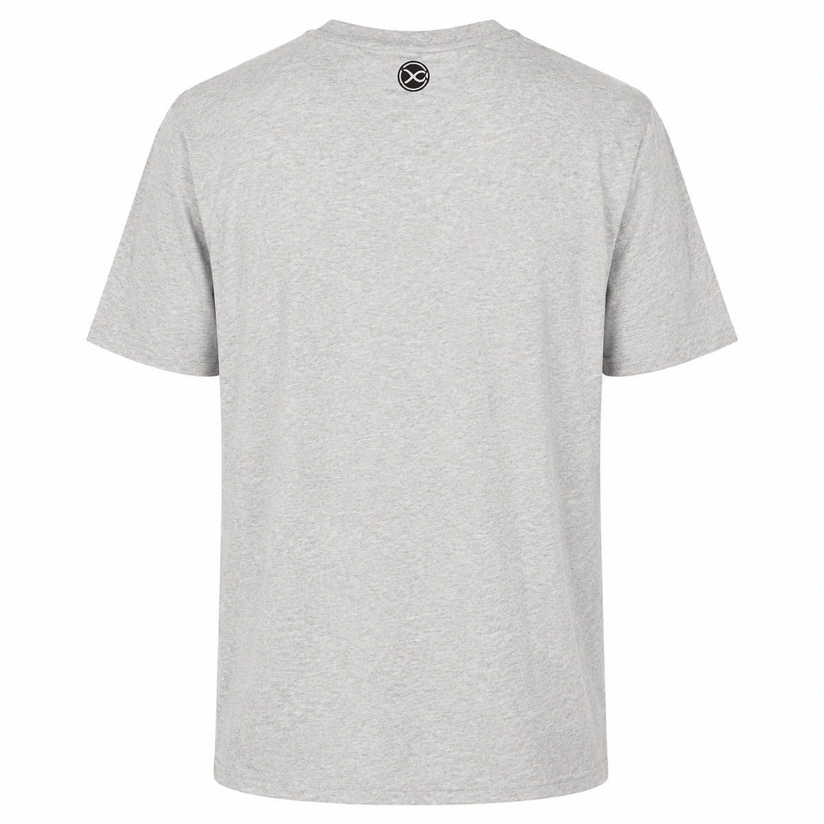 Matrix Grey Mini Logo T-shirt – volledige achterzijde van het grijze shirt met klein rond Matrix-logo onder de nekrand