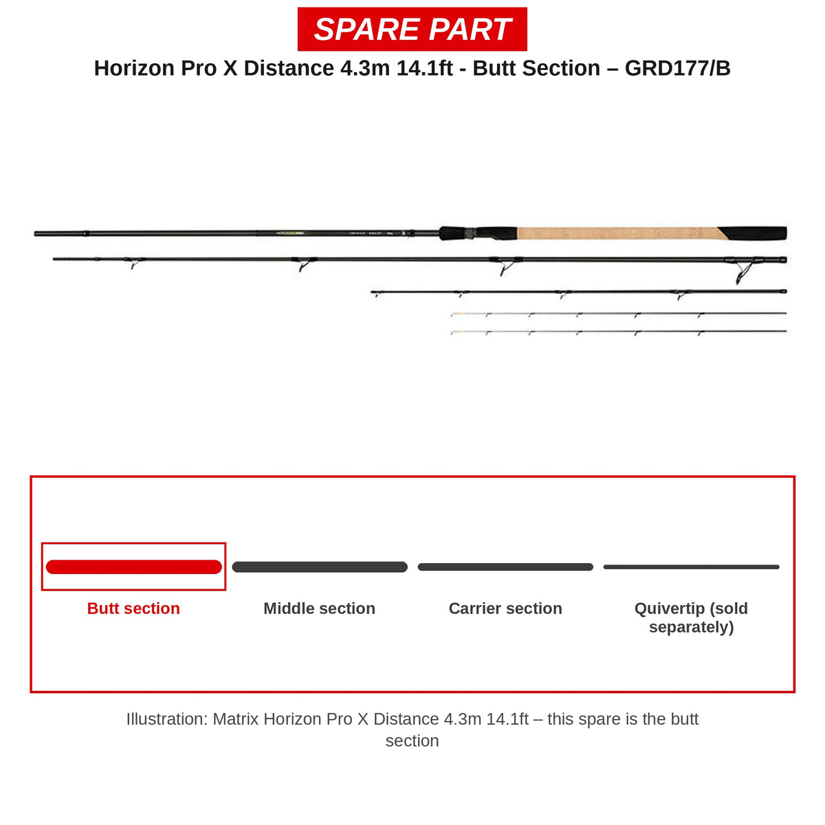 Matrix Handdeel Horizon Pro X Distance 4,3 m 14.1ft – GRD177/B