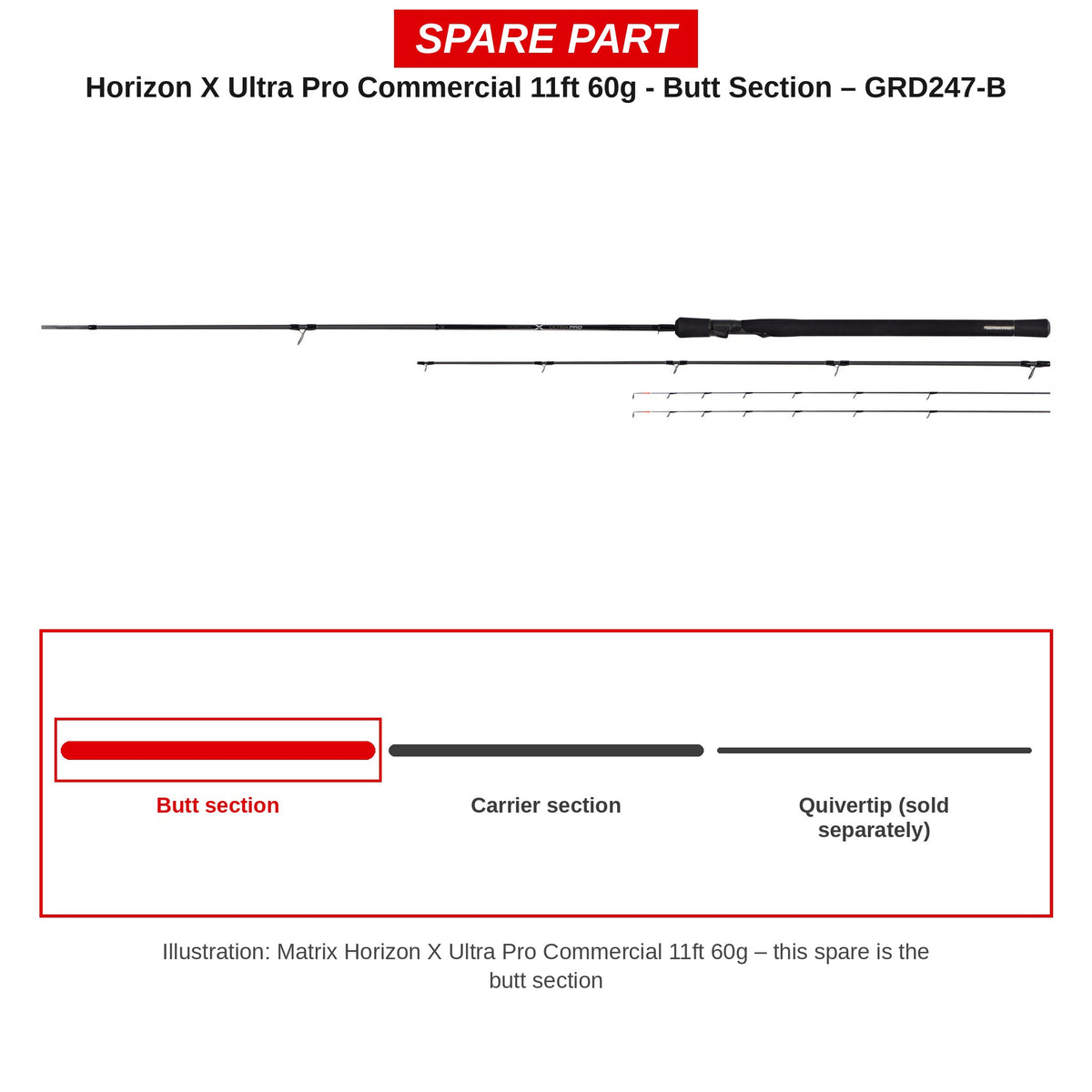 Matrix Handdeel Horizon X Ultra Pro Commercial 11ft 60 g – GRD247-B