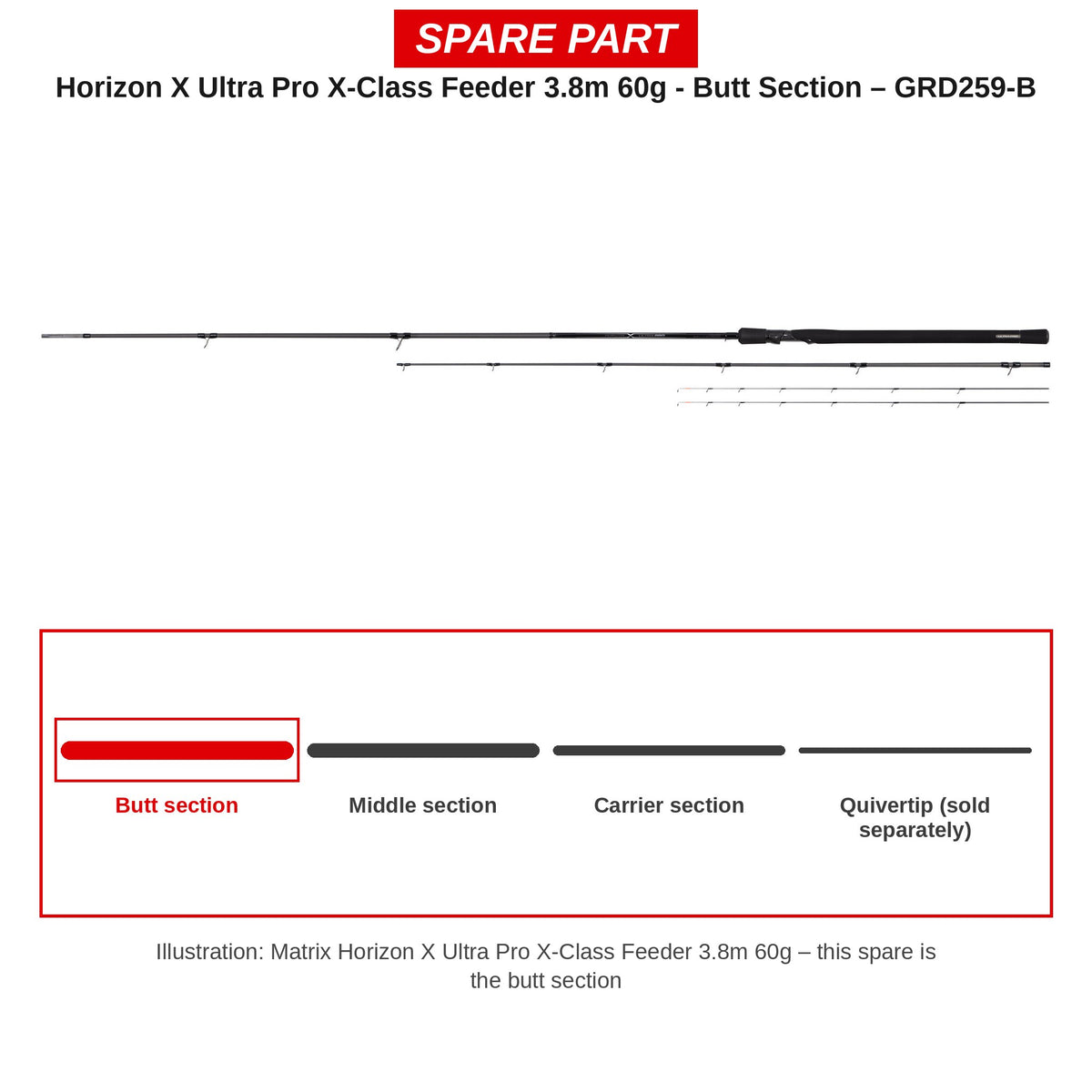 Matrix Handdeel Horizon X Ultra Pro X-Class 3,8 m 60 g – GRD259-B