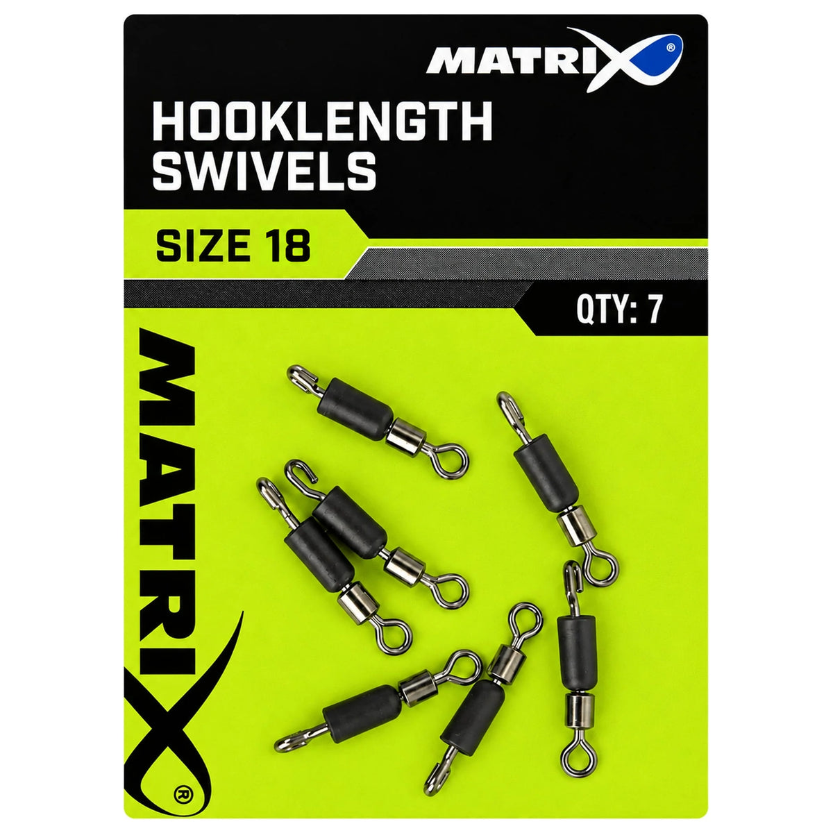 Matrix Hooklength Swivels maat 18 per 7 stuks