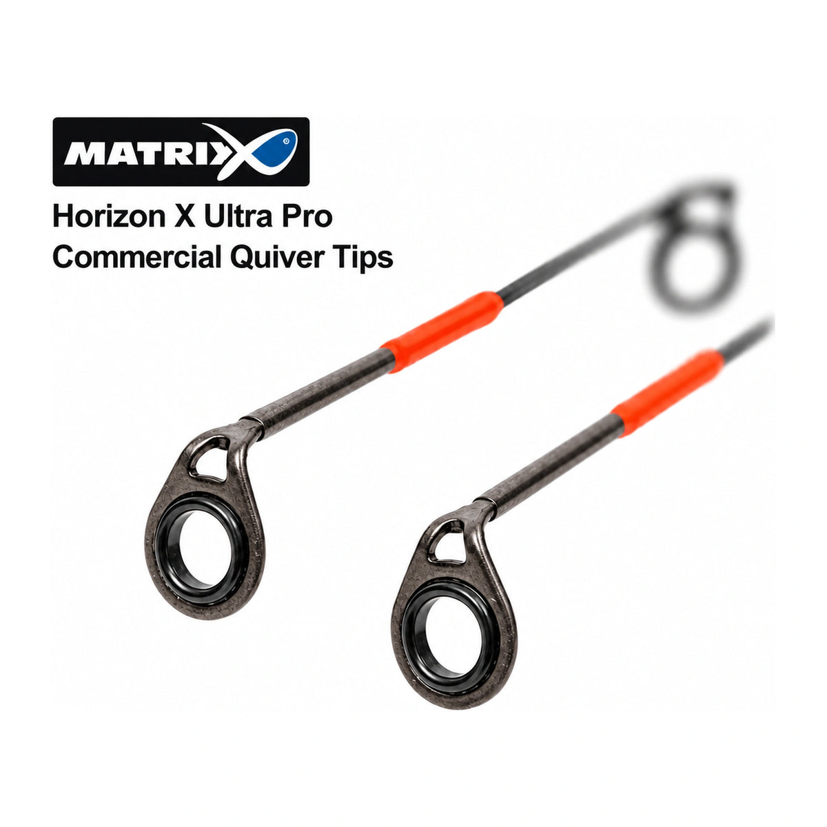 Matrix Horizon X Ultra Pro Commercial Quiver Tips met twee topogen en rode markeringen op witte achtergrond