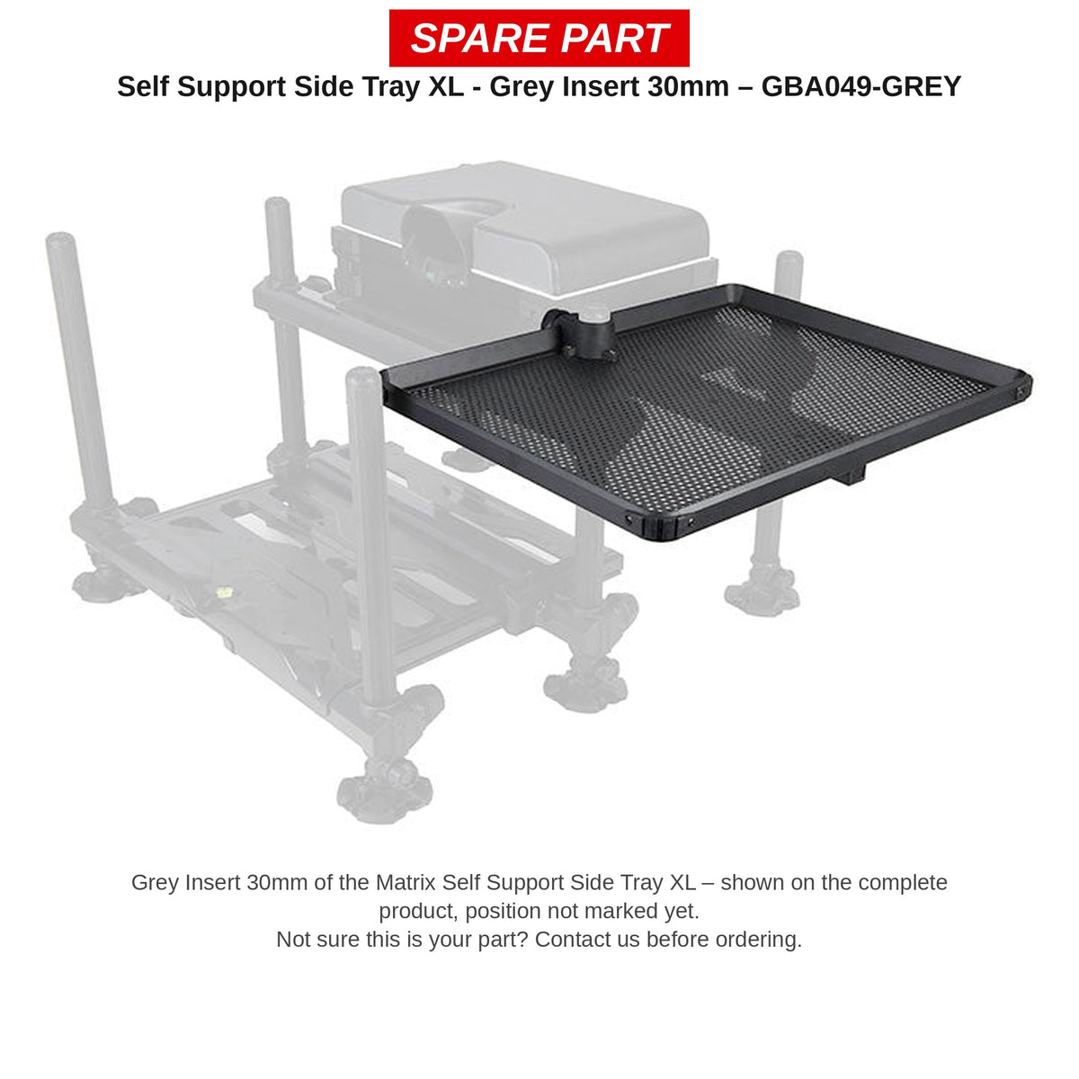 Matrix Inzetbak grijs 30 mm Side Tray XL – GBA049-GREY