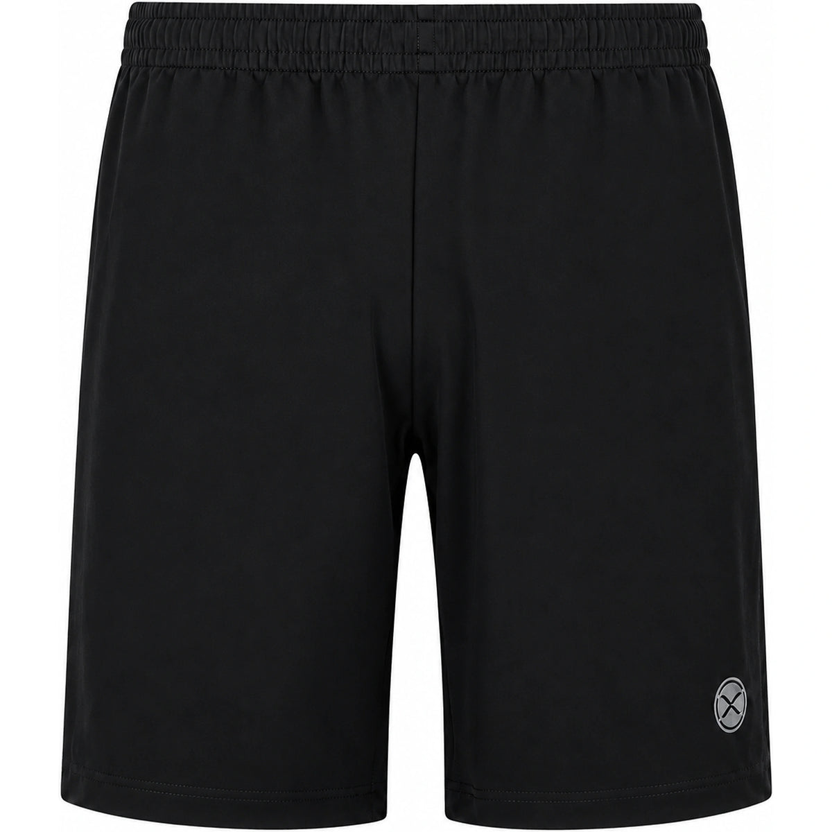 Matrix LW Shorts – zwarte korte broek met elastische tailleband en grijs logo