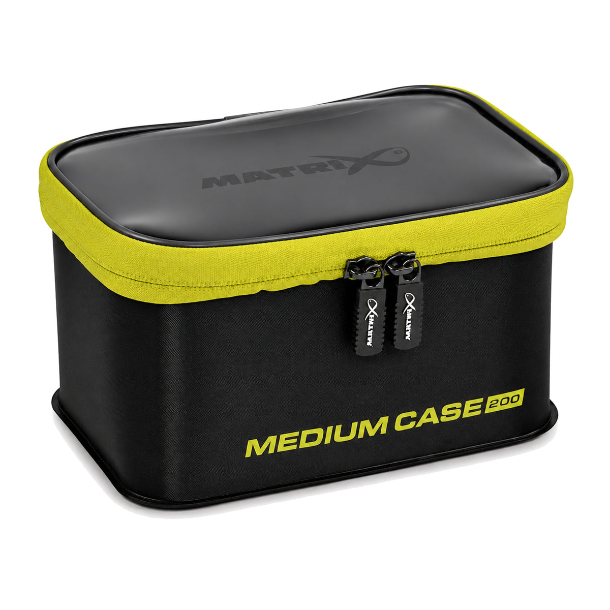Matrix Medium EVA Case 200 – zwarte opbergtas met transparant deksel en gele ritssluiting